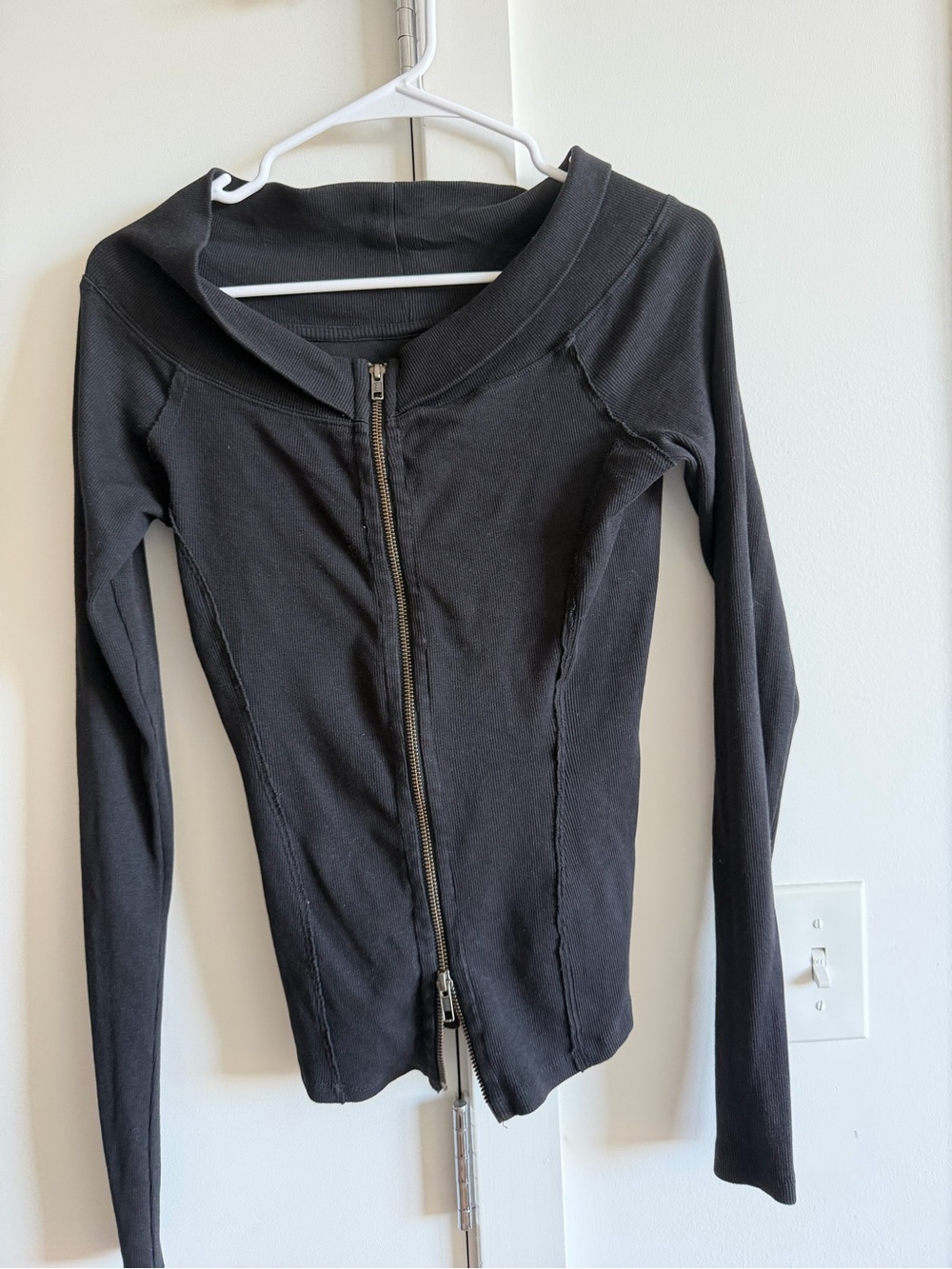 Free People Black Zip-Front